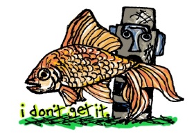 I Don't Get It fish. Stupid Fish series, Volume 1. Marker and digital.